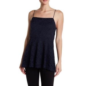 New Alice and Olivia Navy Blue Lace
Peplum Tank Top